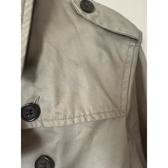 BANANA REPUBLIC Double-Breasted Belted Lined Trench Coat Sze S Khaki Classic EUC - Picture 7 of 15